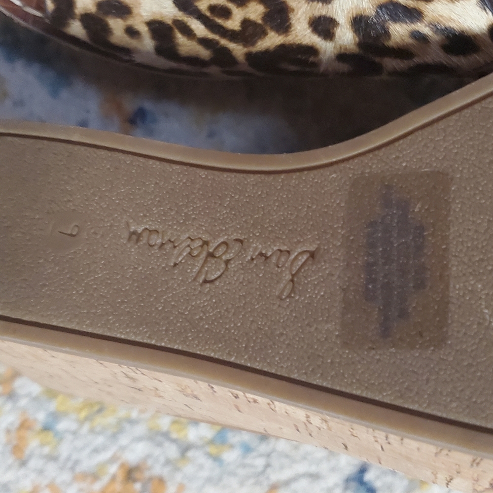 Sam Edelman Leopard Print Cork Wedge Sandals - Picture 7 of 7